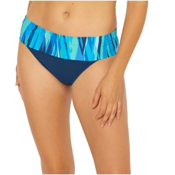 Bleu Rod Beattie Cool Waves of Change Banded Hipster Bikini Bottom, Blues, size4 - Picture 1 of 7